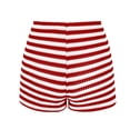 thumbnail image 6 of Cagogo Women's Striped High Waisted Shorts Casual Summer Beach Vacation Lounge Shorts Active Elastic Waist Shorts Drawstring, Red XS, 6 of 6