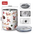 thumbnail image 4 of 12oz Coffee Tumblers White Christmas Santa Pattern Stainless Steel Vacuum Insulated Travel Tumbler Coffee Cups Mug with Lid and Straw with Cleaning Brush for Cold & Hot Drinks, 4 of 5