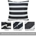 thumbnail image 4 of 20x20 Inch Black and White Stripe Throw Pillow Covers Outdoor Waterproof Polyester for Patio Furniture Tent Outside Set of 4, 4 of 6