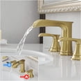 thumbnail image 3 of JERFIT 8-inch Widespread Bathroom Faucet, Brushed Gold Solid Brass 3-Hole Vanity Sink Faucet with Pop-Up Drain and Lever Handles, 3 of 6