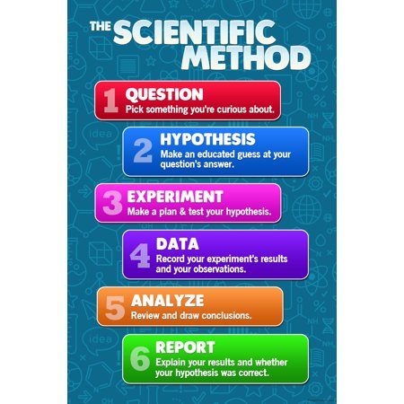 The Scientific Method Posters For Classroom Science Decorations Teacher Supplies Scienctic investigation Process Chart For Kids Cool Wall Art Print Poster 12x18