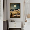 thumbnail image 3 of PixonSign Framed Canvas Print Wall Art Joshua Tree Cactus Moonlight Desert Nature Wilderness Illustrations Decorative Bohemian Rustic Mid-Century Modern Desert Landscape - 16"x24" Natural, 3 of 5
