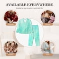 thumbnail image 7 of Vsdgher Cyan Mint Marble Pajamas Set Long Sleeve Sleepwear Womens Button Down Nightwear Pj Sets-Small, 7 of 7