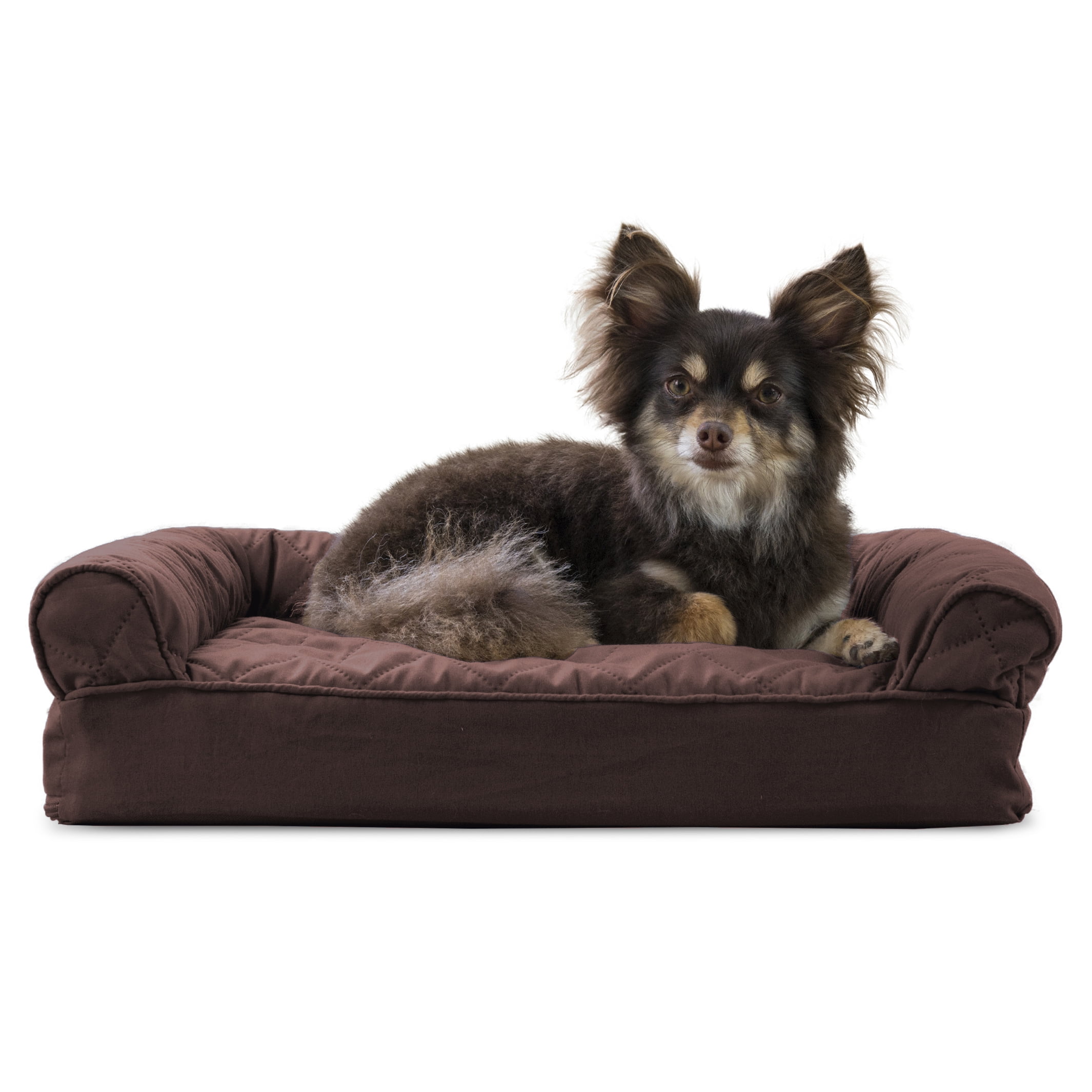 FurHaven Pet Dog Bed Memory Foam Quilted Couch SofaStyle Pet Bed for