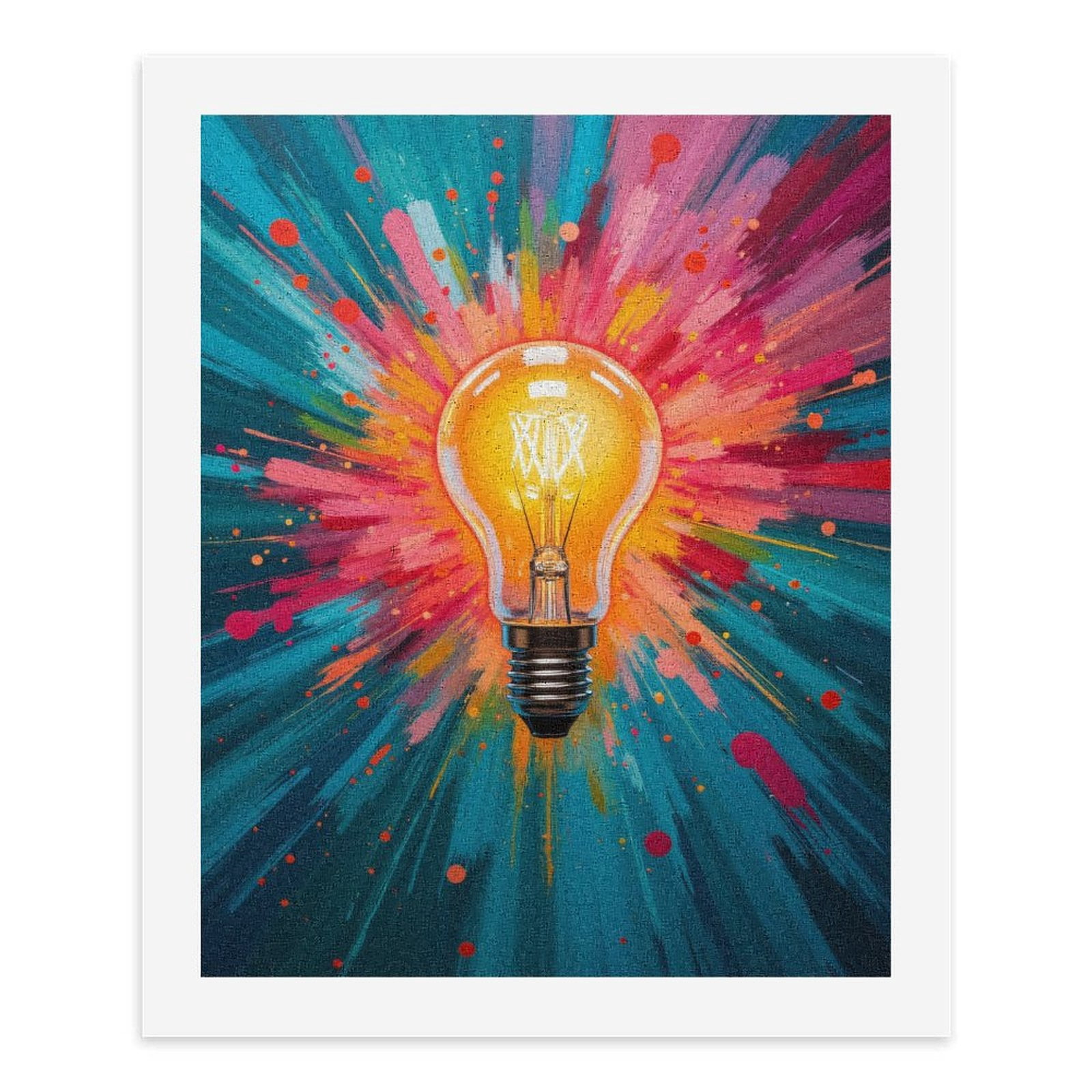 Paint By Numbers Kit for Adults Beginner - DIY Light Bulb Colorful Explosion Art Canvas Painting Kits for Adults, Frameless Paint By Number for Adults for Home Wall Decor 16x20 Inch