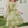 thumbnail image 4 of FamilyThread Girls Casual Fresh Style Sleeveless Dresses Spaghetti Strap Summer Swing Twirly Sundress A-Line Dress For 4-14Y, 4 of 7