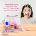 Nylea Pretend Makeup Purse Bag Play Kit for Little Girls, Fake Phone