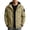 Khaki #1, variant on Mens Military Field Jacket Reinforced Woven Fabric For Men Outdoor Workwear Fall Winter Regular Fit Hooded Collar Long Sleeve Full Zip Multi Cargo Pockets Sleeve Patch Black,S