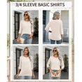 thumbnail image 3 of Tops de verano Zeagoo 2025 con mangas 3/4 para mujer, holgados, paquete de 3, 3 of 7