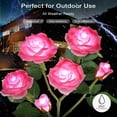 thumbnail image 4 of 2 Pack Solar Lights Outdoor Garden Decor Rose Stake Lights, Waterproof Realistic Artificial Flowers for Outdoor Flower Bed Patio Yard Pathway Memorial Cemetery Grave Decorations, Pink, 4 of 6