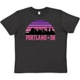 thumbnail image 3 of Inktastic Portland Oregon Retro Sunset Skyline Youth T-Shirt, 3 of 5