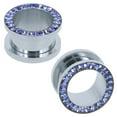 thumbnail image 1 of ZS 1 Pair Rhinestone Crystal Ear Plug Tunnels Screw Fit Ear Expander Stretcher Body Piercing 0g 00g, 1 of 6