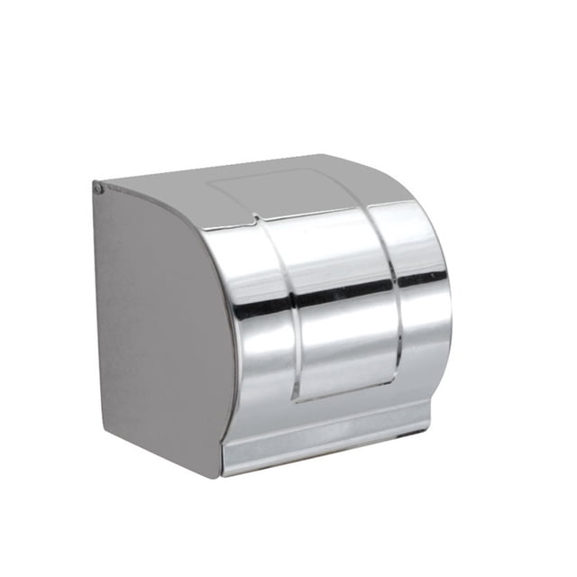 Bearachild Caja de papel de rollo de acero inoxidable pulido y de moda plateado para soporte de papel higiénico de baño Juegos de accesorios de baño