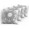 thumbnail image 5 of Ambesonne Mandala Throw Pillow Cover 4 Pack, Lace Like Detailed Motif, 20", Black and White, 5 of 7