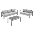 thumbnail image 2 of Modway Shore Sunbrella® Fabric Outdoor Patio Aluminum 3 Piece Set in Silver Gray, 2 of 10