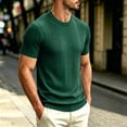 thumbnail image 5 of JTSRKL Mens Ribbed Knit Shirts Crewneck Short Sleeve Breathable Lightweight Tees Textured Summer Casual Daily Comfort Soft Wear Tops, 5 of 8