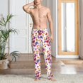 thumbnail image 2 of Logiee watercolor butterflies Print Pajama Pants for Men,Men’s Pajama Bottoms,Mens PJ Pants with Pockets & Button Fly-Small, 2 of 6