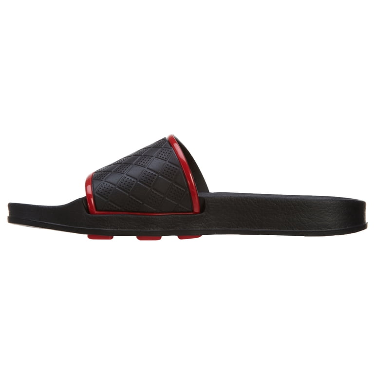Akademiks Mens Black Red Athletic Slide Sandals Comfort Sport Slides Size 11-12 akademiks mens slides black red size 11 | eBay main image 2