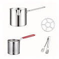 thumbnail image 2 of Stainless Steel Deep Fryer Pot Set - 4 Pcs Small Frying Pot with Fry Basket, Steam Rack, Tong, Heavy Duty Home Kitchen French Fries Chicken Fryer Kit, 2 of 7