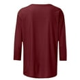 thumbnail image 5 of Fiaer Christmas Women T Shirts Shine Glass Trendy Tshirts Xmas 3/4 Sleeve Crew Neck Oversized Leisure Comfort Tops L, 5 of 5