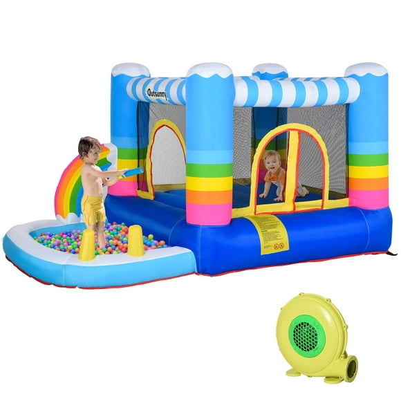Casa hinchable Outsunny 2 en 1 con trampolín y piscina