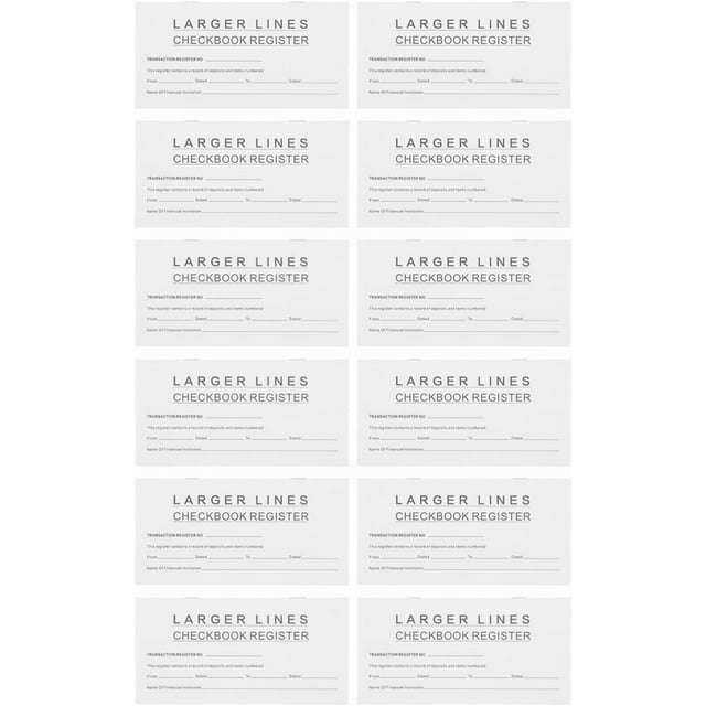 Czcpp-96 Pcs Carnets de Chèques à Gros Caractères pour Comptes de Banque Personnels, Livre de Transaction, Calendrier de Table, Chèques Bancaires, Registres pour Comptes de Vérification d'Épargne
