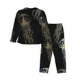thumbnail image 2 of Wukai Jellyfish Print Women's Pajama Set - Soft Long Sleeve Sleepwear for Comfort and Style-X-Large, 2 of 9