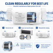 Salt Cell Replacement for Hayward T-CELL-15 W3T-CELL-15, Salt Chlorine Generator Fits 40,000 Gal Pools, up to 10,000 Hours Theoretical Service Life