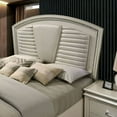 thumbnail image 4 of 1pc Eastern King Size Bed Pearl White Color Contemporary Bedroom Furniture Storage Footboard Padded Headboard w LED Acrylic Leg, 4 of 6