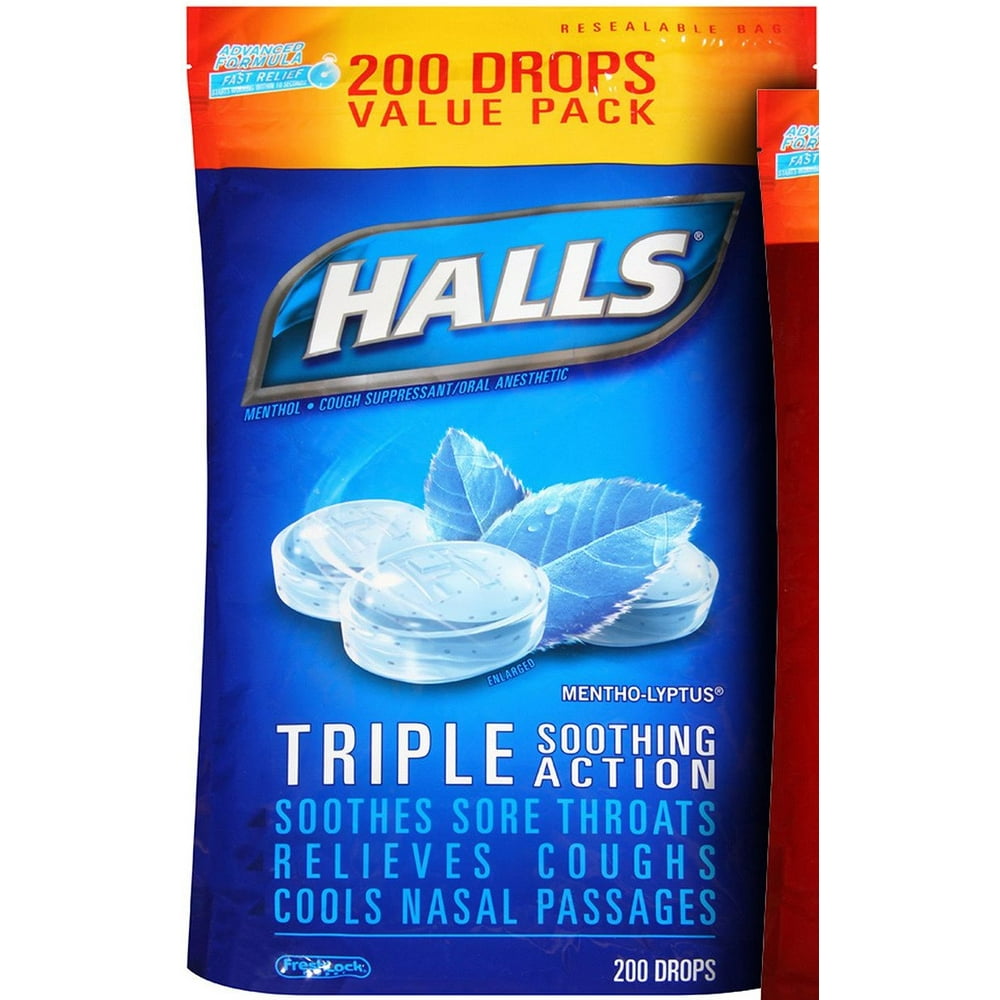Halls Advanced Vapor Cough Drops MenthoLyptus, 200 Count Walmart
