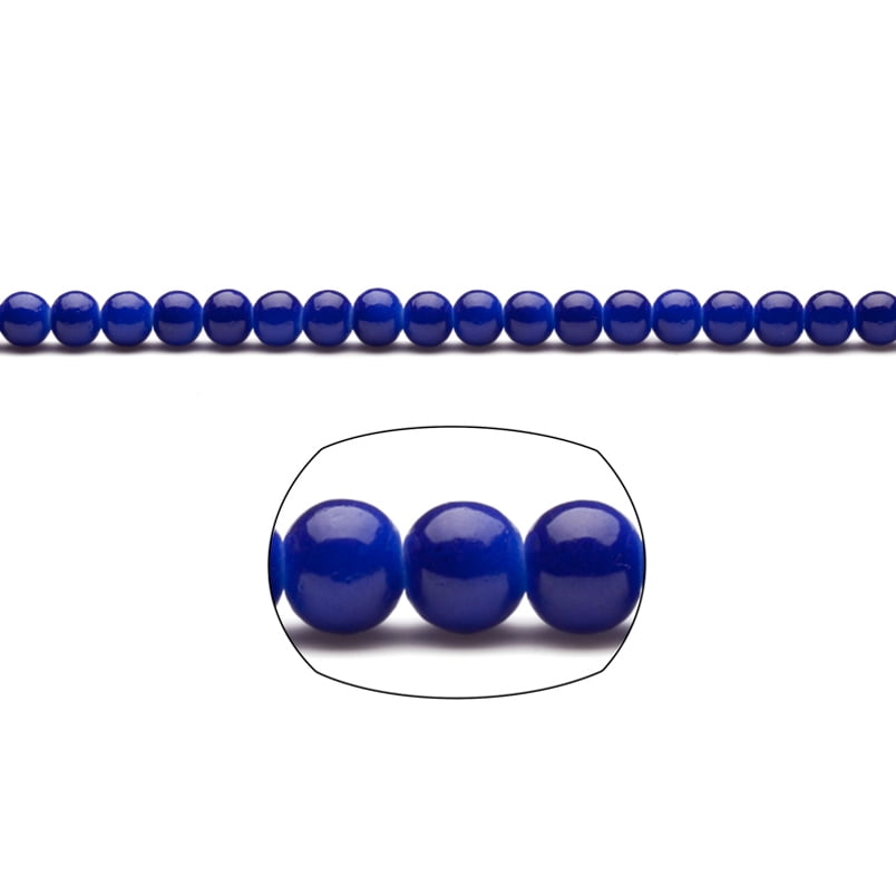 Dark Blue Pearls 6mm SolidTone Glass Beads 2x32 Inch/ 312Bead Count
