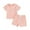 Pink, variant on Musuos Little Girls Casual Clothes Set, 1-5 Years Solid Color Short Sleeve Crew Neck T-shirt with Elastic Waist Shorts Summer Outfit