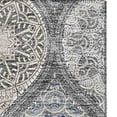 thumbnail image 3 of HomeRoots 677078 5 x 8 ft. Gray Navy Blue & Beige Ogee Washable Machine Made Rectangle Area Rug with UV Protection, 3 of 8