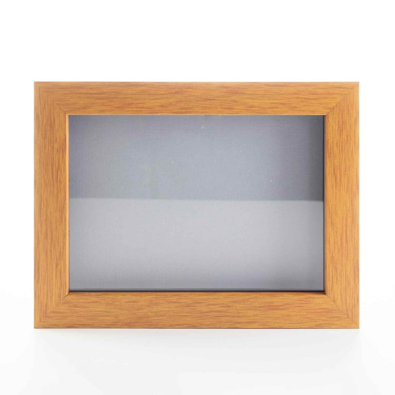 CustomPictureFrames.com 8x8 Shadow Box Frame Light Brown Real Wood