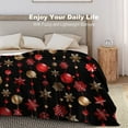 thumbnail image 4 of Ladies Living Room Home Sofa Blanket, Dormitory Office Nap Blanket, Travel Beach Blanket Compatible with Christmas Decorations Snowflakes Red Golden Black, Party Decoration Blanket, 4 of 6