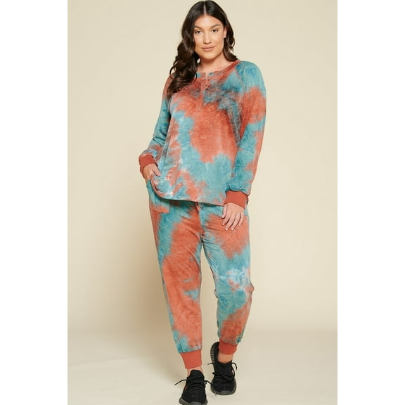 Tie-dye Printed French Terry Knit Loungewear Sets