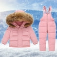 thumbnail image 2 of guisaled Baby Snowsuit Toddler Girl Snow Suit Winter Coat and Snow Bib Pants Boy Ski Suits Solid Windproof Waterproof Cold Weather Clothers, 2 of 9