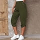 thumbnail image 4 of Pantalones cortos informales de cintura elástica para mujer, de algodón y lino, para el verano., 4 of 6