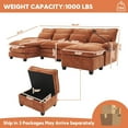thumbnail image 5 of Homefun Chenille Modular U Shape Sectional Sofa With Chaise Lounge Storage Ottoman USB Phone Mount,Living Room, 5 of 10