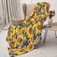 thumbnail image 3 of Rateoe Sunflowers Vintage Pattern Flannel Throw Blanket, Ultra-soft Blanket for Bed, Couch, Car, Hypoallergenic Anti-pilling blanket-50"x40"(Vertical), 3 of 6