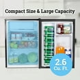 thumbnail image 4 of Igloo 2.6 cu ft Mini Refrigerator, Single Door Mini Fridge With Freezer and 2 Shelves, Black, 4 of 7