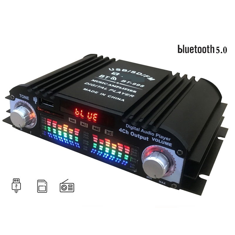 12V 4 Channel Car Amplifier Subwoofer Amplifier Stereo Box 4 Voice Channel Player Amplificador