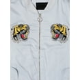 thumbnail image 3 of Ma Croix Mens Heavyweight Japanese Mythology Embroidered Patch Bomber Flight Military Zip-Up Jacket, 3 of 6
