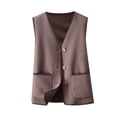 thumbnail image 4 of Juosiy Womens Plus Size Casual Thin Autumn Vest Solid Color V Neck Sleeveless Cardigans with Pockets, 4 of 4