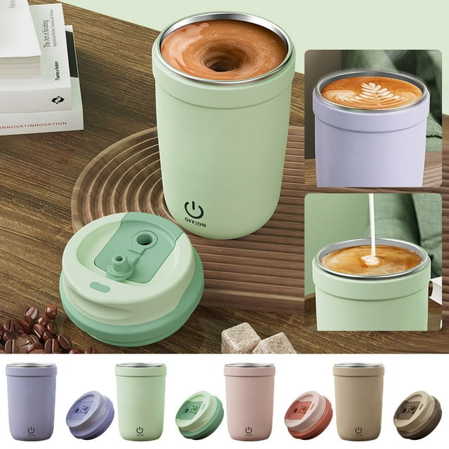 Vaso Mezclador Automático de Acero Inoxidable, Recargable Por Usb, Licuadora de Café Portátil, Mezclador Totalmente Automático, Compañero de Viaje para La Oficina, Capacidad de 400 Ml