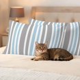 thumbnail image 3 of Blue Grey Stripes Outdoor Waterproof Pillow Covers, Simple Striped Lines Minimalist Modern Decorative Rectangle Throw Pillowcase Sofa Cushion Sham for Patio/Couch/Chair, 20"x12" 2 Pack, 3 of 8