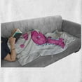 thumbnail image 6 of Dinosaur Soft Flannel Fleece Throw Blanket, 2 Dinosaurs with Spiked Neck Collars in Love Hearts Valentines, Cozy Plush for Indoor and Outdoor Use, 70" x 90", Pale Grey Pale Blue, by Ambesonne, 6 of 6