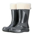 thumbnail image 2 of Caywon Women's Warm Short Rain Boots Waterproof Slip Women's Fashionable And Casual Mid Tube Fleece Warm Waterproof and Work Rubber Shoes, 2 of 4