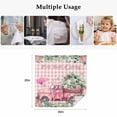 thumbnail image 5 of Eucalyptus Trucks Cloth Napkins, Spring Farmhouse Floral Leaves Pink Plaid Washable and Reusable Dinner Napkins Set of 4, Table Napkin for Kitchen Party Birthday Wedding Hotel Housewarming 20"x20", 5 of 9