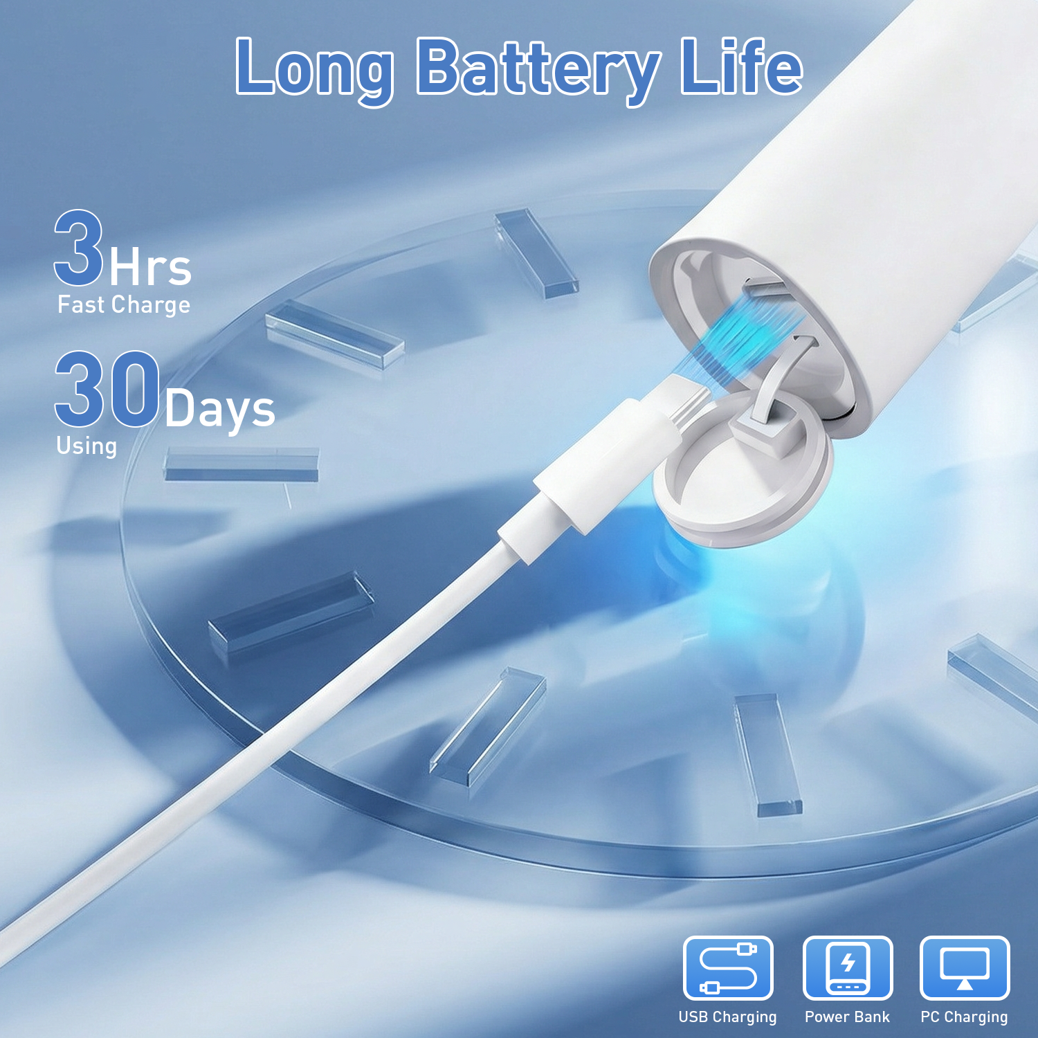 Taylarm Rotating Electric Toothbrush, Rechargeable, White photo 4